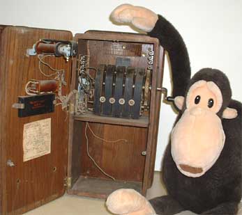 Monkey demonstrates how the crank makes electricity