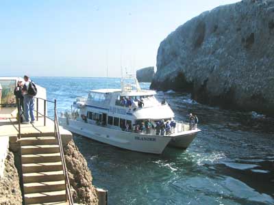 Our boat arrives at the island.