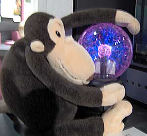 Electricity in a sphere, a.k.a. Plasma Lamp.