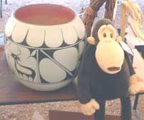 Nervous Monkey, frightened Hopi pot.