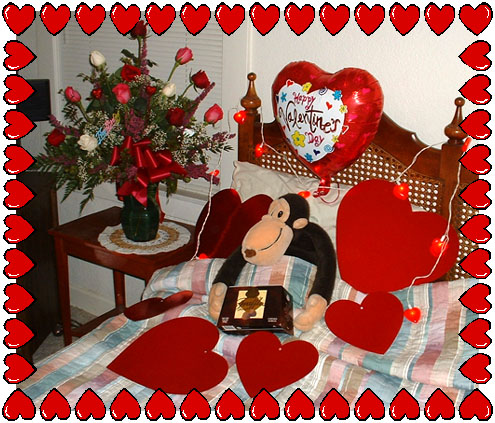 Monkey ensconced for Valentines Day.