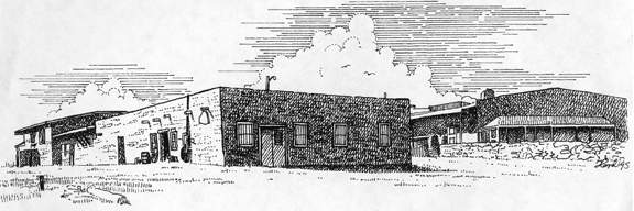 sketch of Hubbell's home/post as he knew it.
