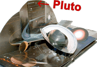 Pop-up book with proof of planet Pluto