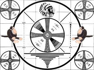 TV test pattern circa 1950 + Monkey.