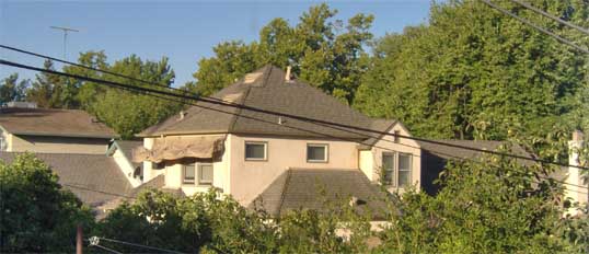 Rollover house before and after tenting.